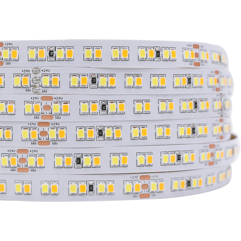 DC24V 2835SMD CCT 960LEDs 10MM Optional Flexible Smart LED Strips-Pure White+Warm White, 16.4FT/Roll